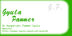 gyula pammer business card